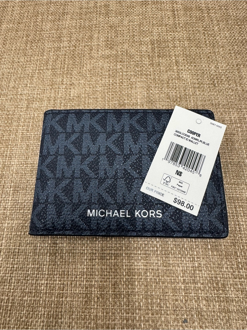 MICHAEL KORS     COOPER    ADMRL/PLBLUE   COMPACT ID WALLET   NWT   RETAILS $98
